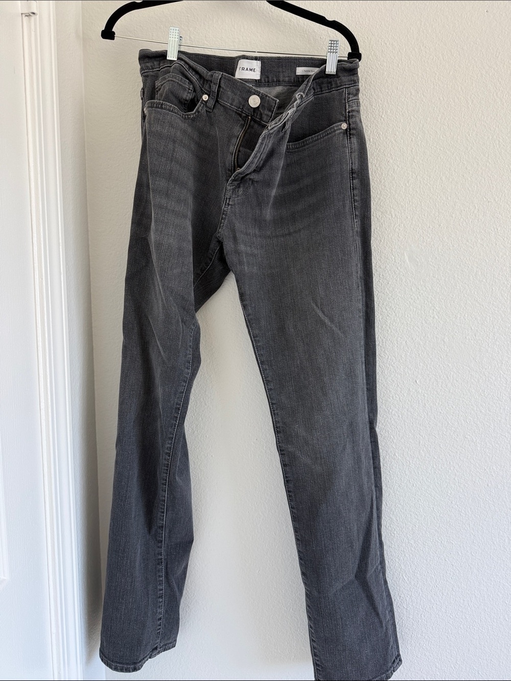 Frame Denim Men’s Charcoal Straight Jeans